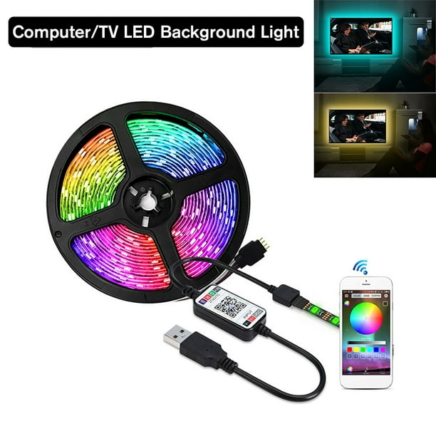 5V USB battery LED Strip Lights 5050 RGB Colour Changing Bluetooth TV PC gamer
